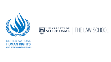 Logos of the UN Human Rights Office and Notre Dame Law School